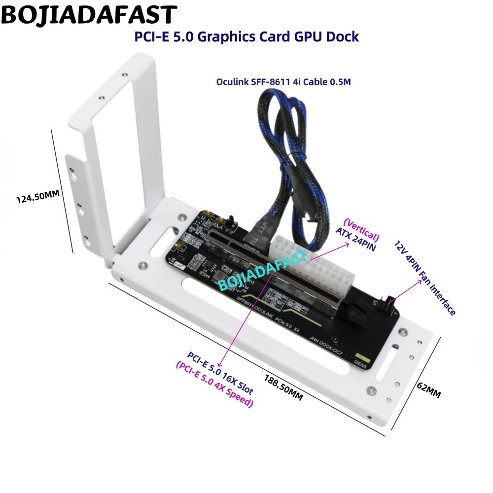 Oculink Egpu Dock Graphics Card - Kartu Adaptor PCI-E 5.0 16X GEN5