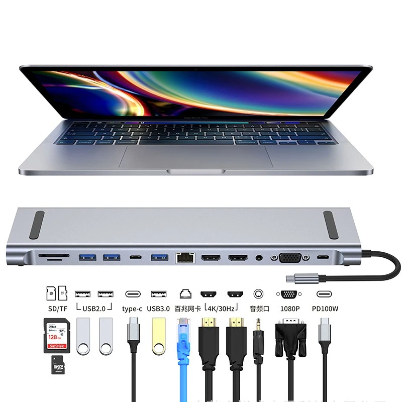 USB C 3.0 HUB Tipe C Ke Multi  - 4 Hdmi Multi Monitor Video Card 4K ulasan dan harga
